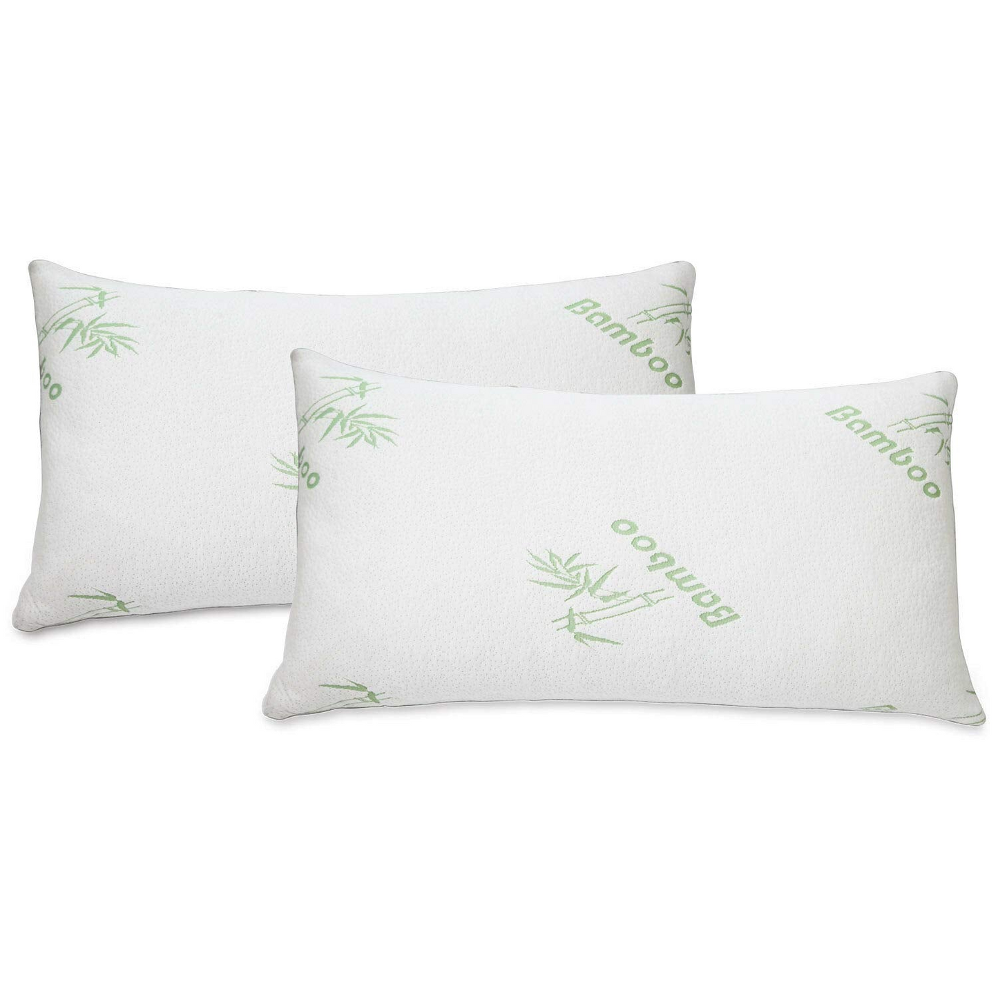 Mindful Design Bamboo Memory Foam Pillows (1- or 2-Pack) - Ample Support for Comfortable Sleep