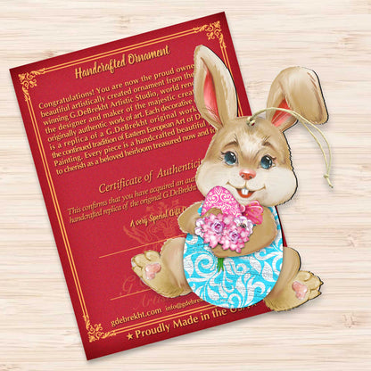 Flowers Bunny Wooden Ornaments by G.DeBrekht - Easter Spring Decor - 815432-2-3