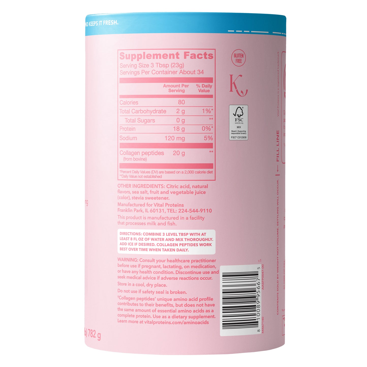 Vital Proteins Collagen Peptides, Strawberry Lemonade, 1.7 Lbs