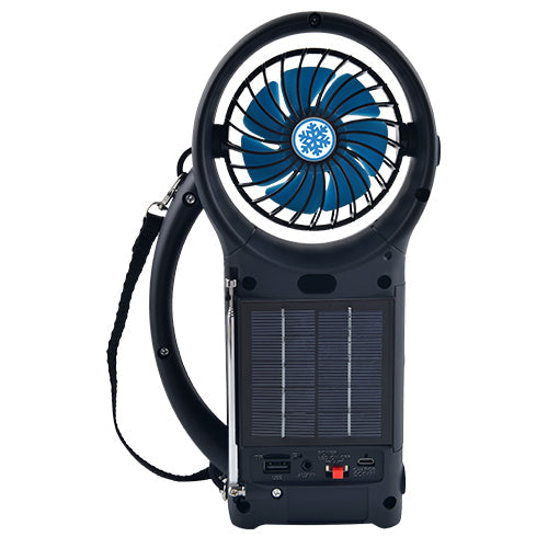 Supersonic Solar Power Bluetooth Speaker with FM Radio, LED Torch Light & Fan - Portable Wireless Speaker with 3-Speed Fan, USB & Micro SD Inputs, 1200mAh Battery