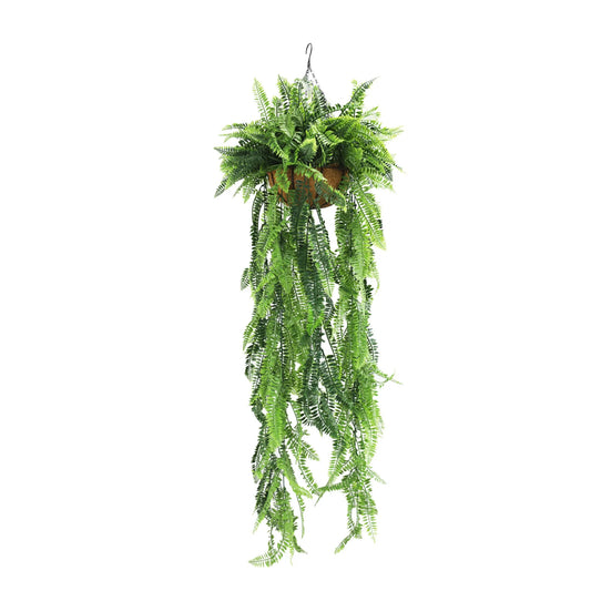 Artificial Hanging Fern Basket – UV Resistant (13.8in x 49.2in | 35cm x 125cm)-0