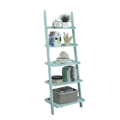 American Heritage Bookshelf Ladder - 5-Tier Wooden Shelf for Stylish Home & Office Storage and Display - Elegant & Durable Design