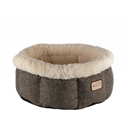 Armarkat Cozy Cat Bed - Deluxe Beige and Gray Pet Lounger C105HHS/MB