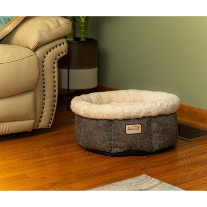 Armarkat Cozy Cat Bed - Deluxe Beige and Gray Pet Lounger C105HHS/MB