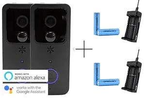 Door Ringer Intelligent Video Doorbell with Battery and Charger - HD Video, Motion Detection, 2-Way Audio, Night Vision - Secure Your Home's Front Door