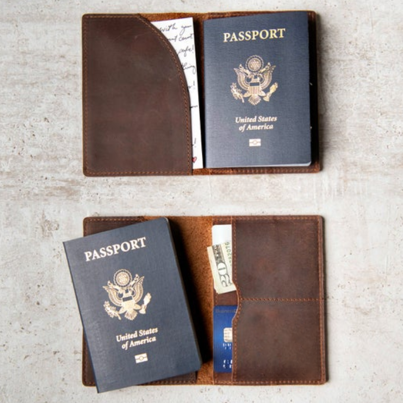 Priam Handmade Leather Passport Cover - Elegant & Durable Travel Essential