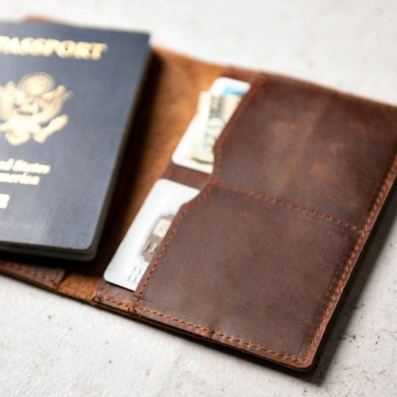 Priam Handmade Leather Passport Cover - Elegant & Durable Travel Essential