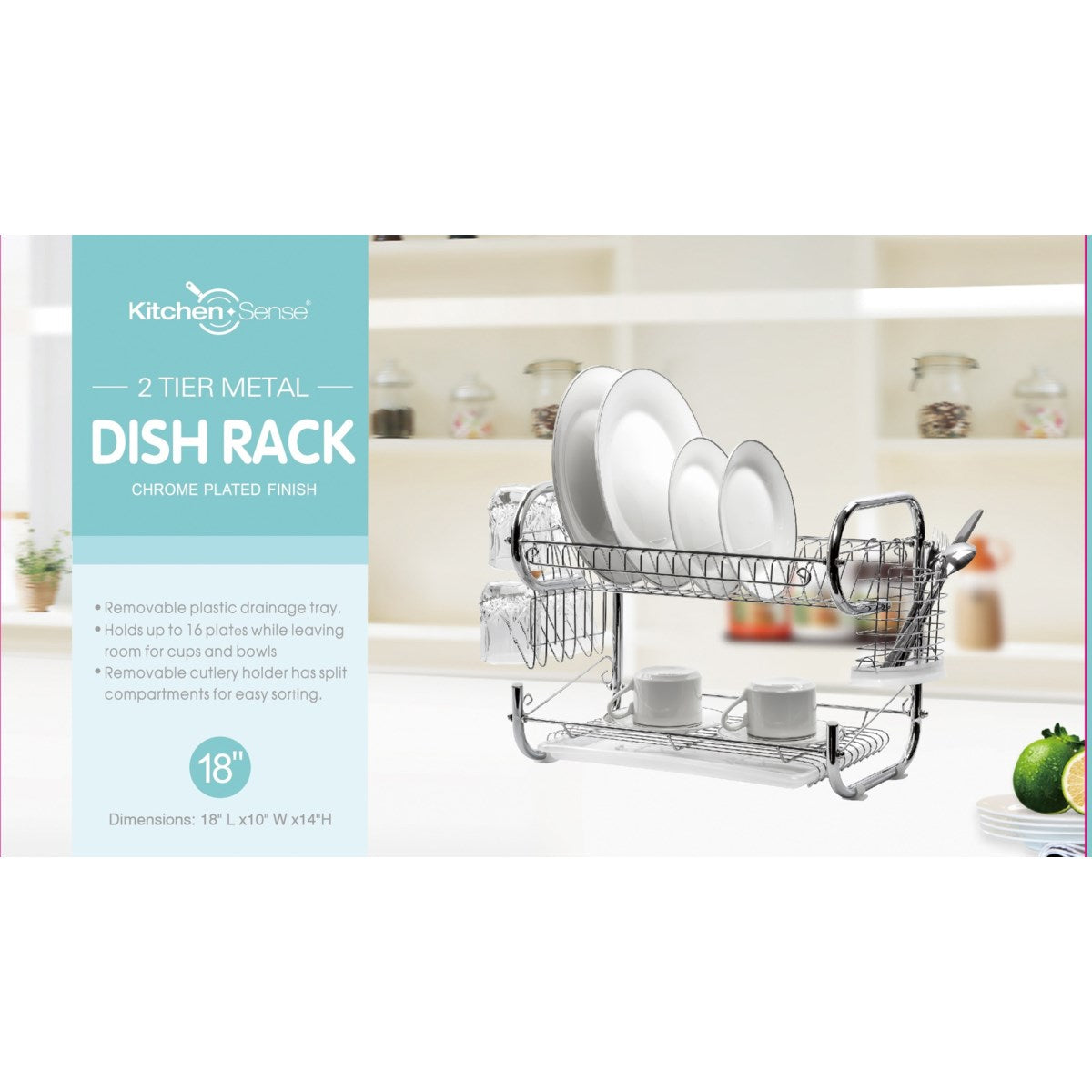 Premium 2-Tier Stainless Steel Dish Rack with Utensil & Cutting Board Holder - Organize Your Kitchen Effortlessly