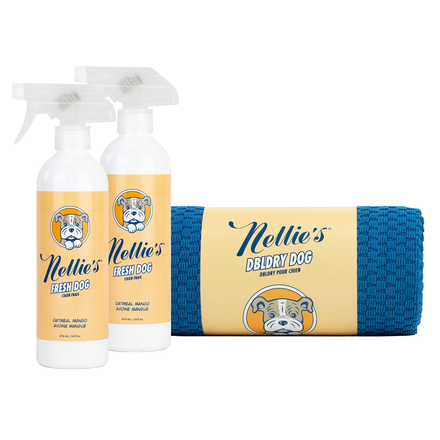 Nellie'S Dog Towel and Waterless Dog 16 Fl Oz Shampoo Bundle