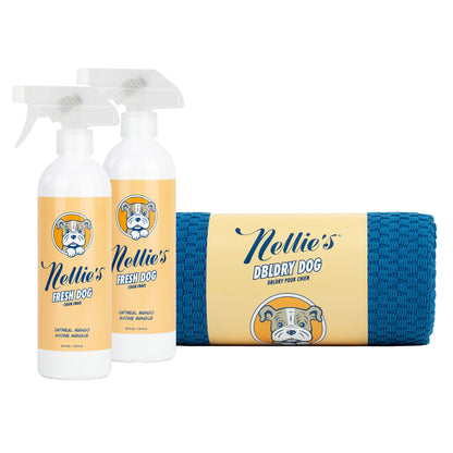 Nellie'S Dog Towel and Waterless Dog 16 Fl Oz Shampoo Bundle