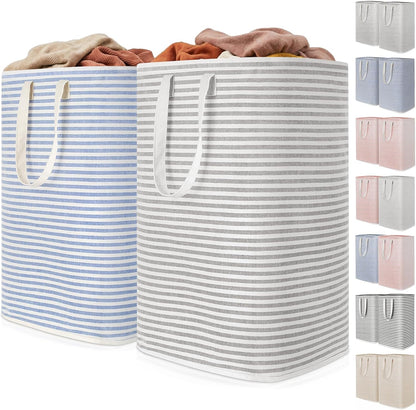 1 Pack Laundry Basket 80L Each, Collapsible Clothes Hamper with Reinforced Handles, Freestanding Waterproof Design for Bedroom and Laundry Room, Grey 80L Total