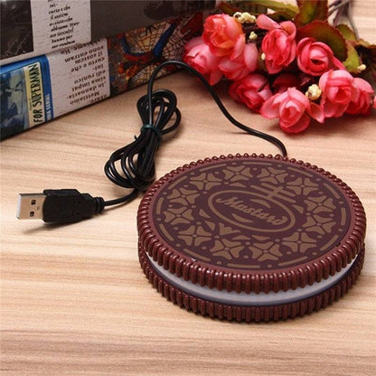 Portable Cookie Shape Cup Mat USB Power Supply Cable-2