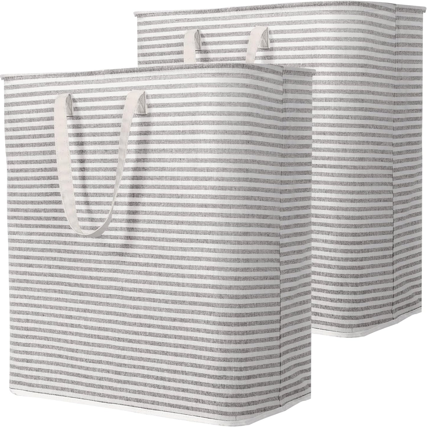 1 Pack Laundry Basket 80L Each, Collapsible Clothes Hamper with Reinforced Handles, Freestanding Waterproof Design for Bedroom and Laundry Room, Grey 80L Total