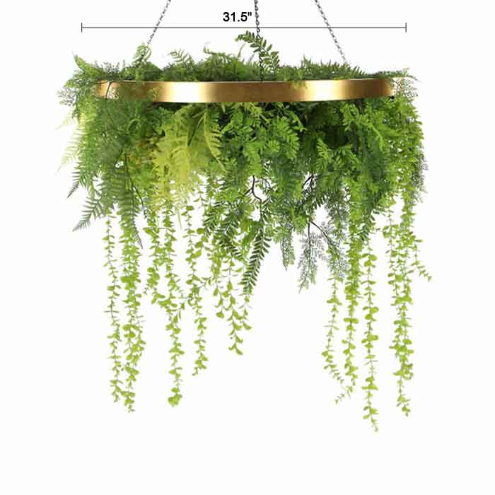 32-Inch Imitation Gold Artificial Hanging Green Wall Disc – Limited Edition  UV-Resistant Foliage-1