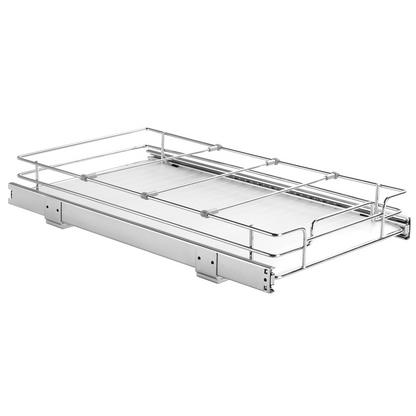 VEVOR Pull Out Cabinet Organizer, 11"W x 21"D, Heavy Duty Slide Out Pantry Shelves, Chrome-Plated Steel Roll Out Drawers for Kitchen, Bathroom & Under Sink Storage