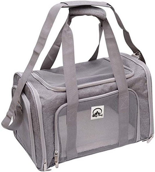 Airline Approved Pet Carrier Bag - Grey, 20" - Comfortable & Stylish Travel for Your Pets