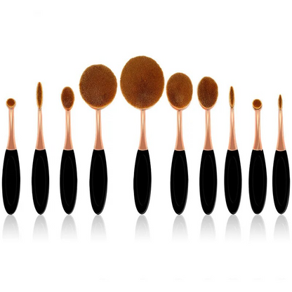 Get the Perfect Makeup Look with the Beauty Experts Set of 10 Oval Beauty Brushes