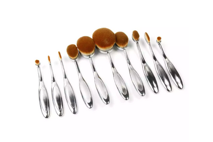 Get the Perfect Makeup Look with the Beauty Experts Set of 10 Oval Beauty Brushes