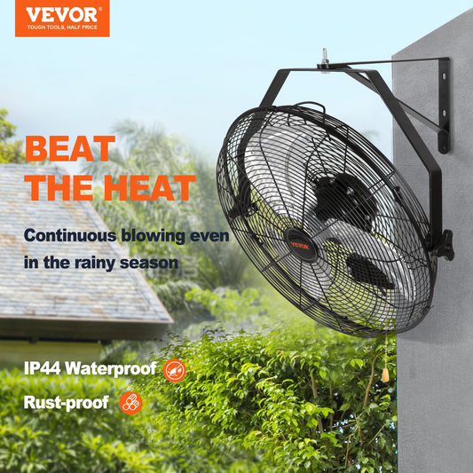 VEVOR Wall Mount Fan, 18 Inch, 3-speed High Velocity Max. 4150 CFM, Waterproof Industrial Wall Fan