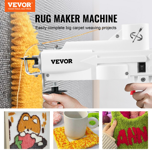 VEVOR Tufting Gun - High-Speed Cut Pile Electric Carpet Weaving & Flocking Machine for DIY and Professional Rug Making