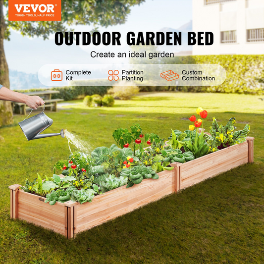 VEVOR Wooden Raised Garden Bed Planter Box - Grow Beautiful Flowers and Vegetables