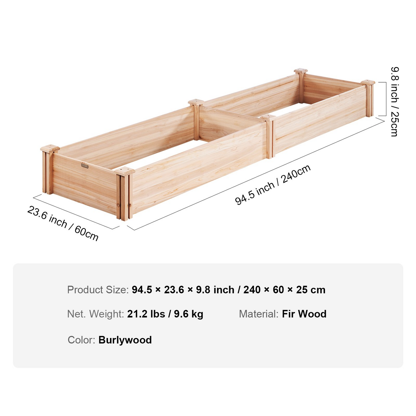 VEVOR Wooden Raised Garden Bed Planter Box - Grow Beautiful Flowers and Vegetables