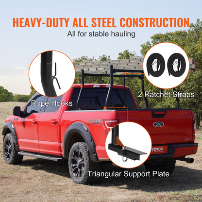 VEVOR Truck Rack | Extendable Steel Ladder Rack for Truck | 800 lbs Capacity