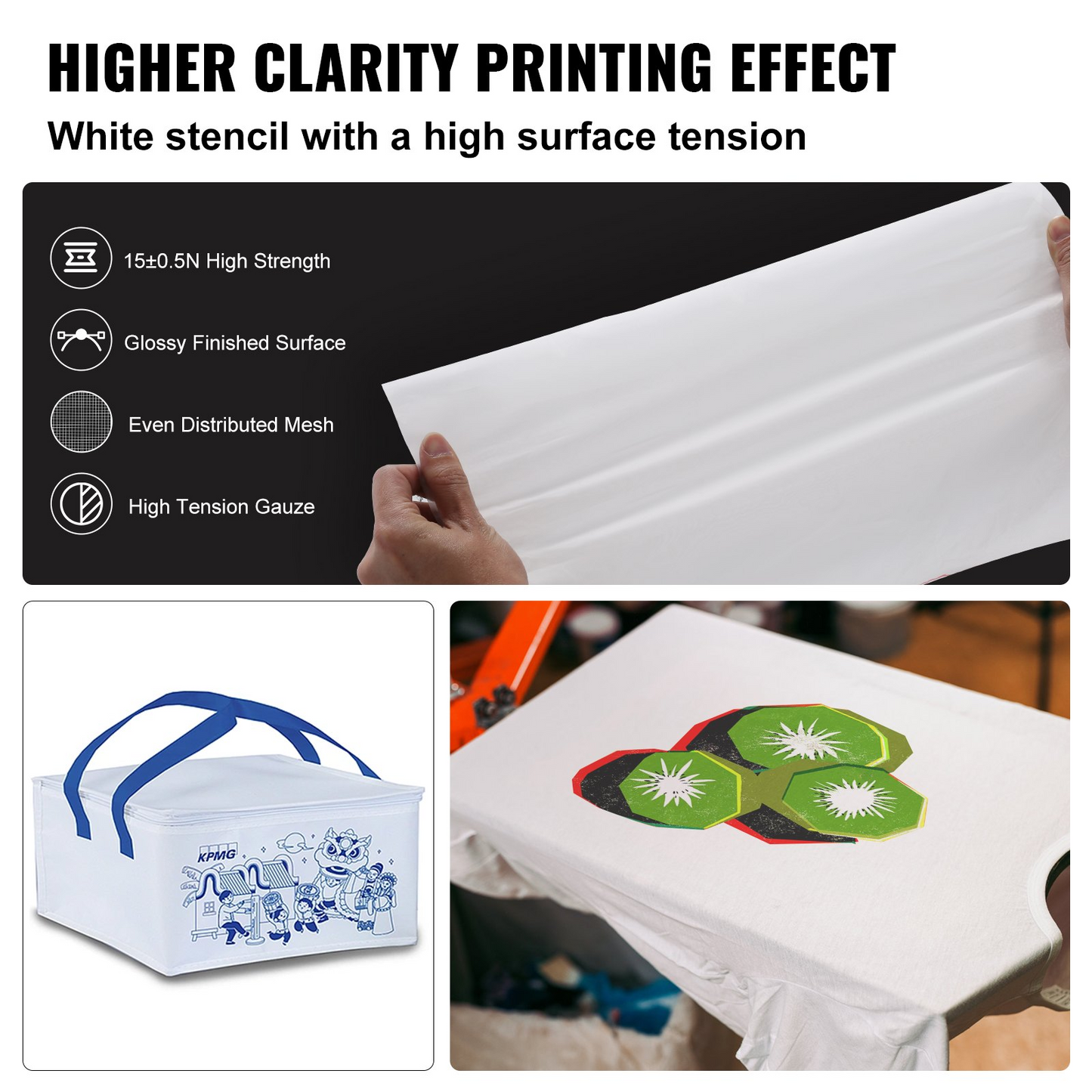 VEVOR Screen Printing Kit - 6 Aluminum Frames with High Tension Nylon Mesh for Professional Screen Printing Projects