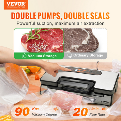 VEVOR Vacuum Sealer Machine - Powerful Dual Pump and Dual Sealing