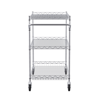 VEVOR 3-Tier Utility Cart Rolling Cart on Wheels 30"x18"x32.4" - Durable and Versatile