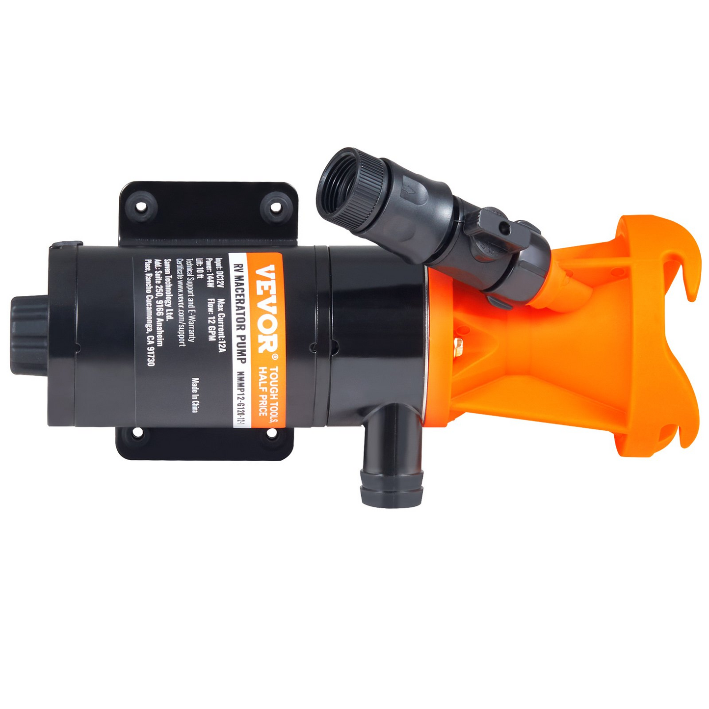 VEVOR RV Portable Macerator Pump - High-Performance 12V 12GPM Waste Pump with Quick Release for Effortless Waste Management in RVs, Boats, Campers