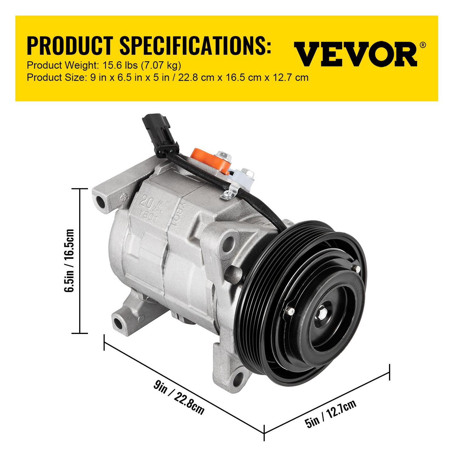 VEVOR Universal Air Conditioner AC Compressor for Grand Caravan Town & Country