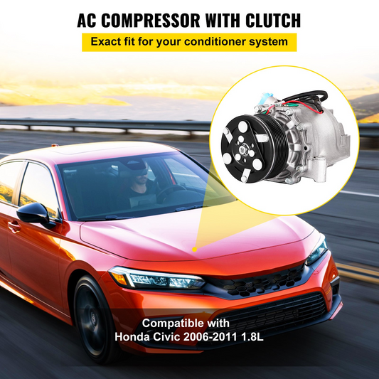 VEVOR AC Compressor Clutch for Honda Civic 1.8L (2006-2011) - Enhanced Cooling, Quiet Operation, Easy Installation
