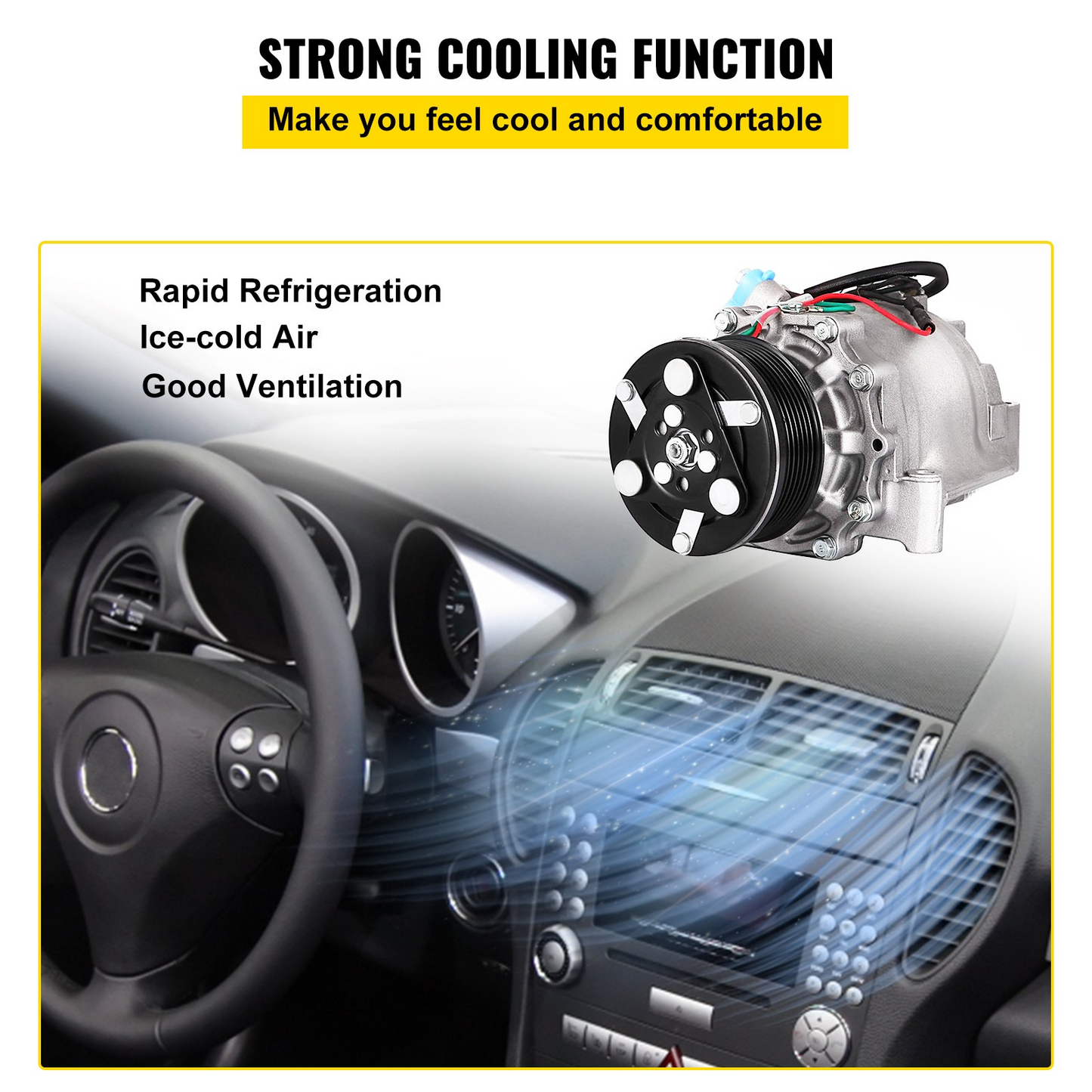 VEVOR AC Compressor Clutch for Honda Civic 1.8L (2006-2011) - Enhanced Cooling, Quiet Operation, Easy Installation