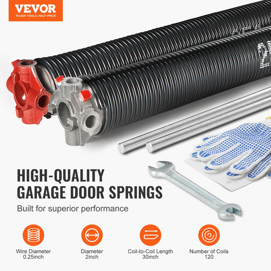 VEVOR Garage Door Torsion Springs - High-Performance, Durable & Reliable Replacement Springs for Smooth and Safe Operation