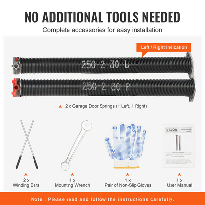 VEVOR Garage Door Torsion Springs - High-Performance, Durable & Reliable Replacement Springs for Smooth and Safe Operation