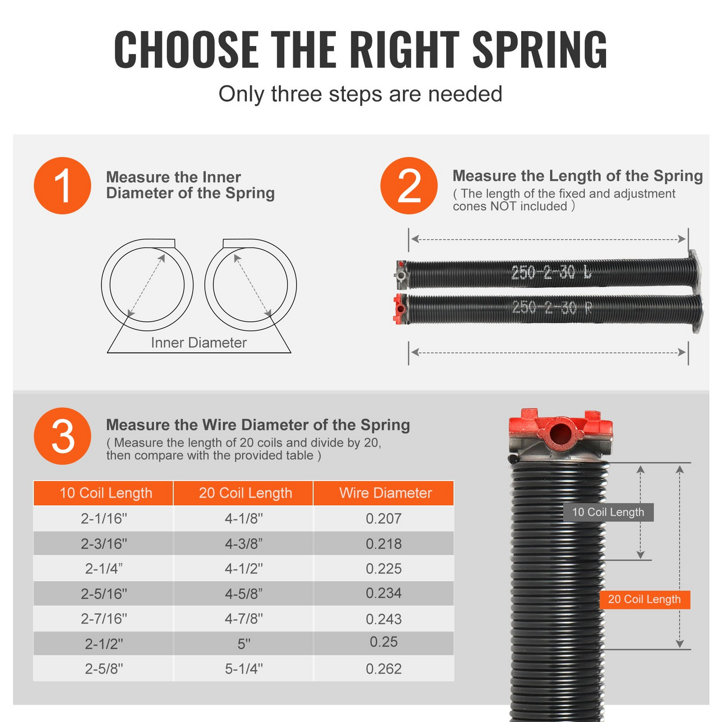 VEVOR Garage Door Torsion Springs - High-Performance, Durable & Reliable Replacement Springs for Smooth and Safe Operation