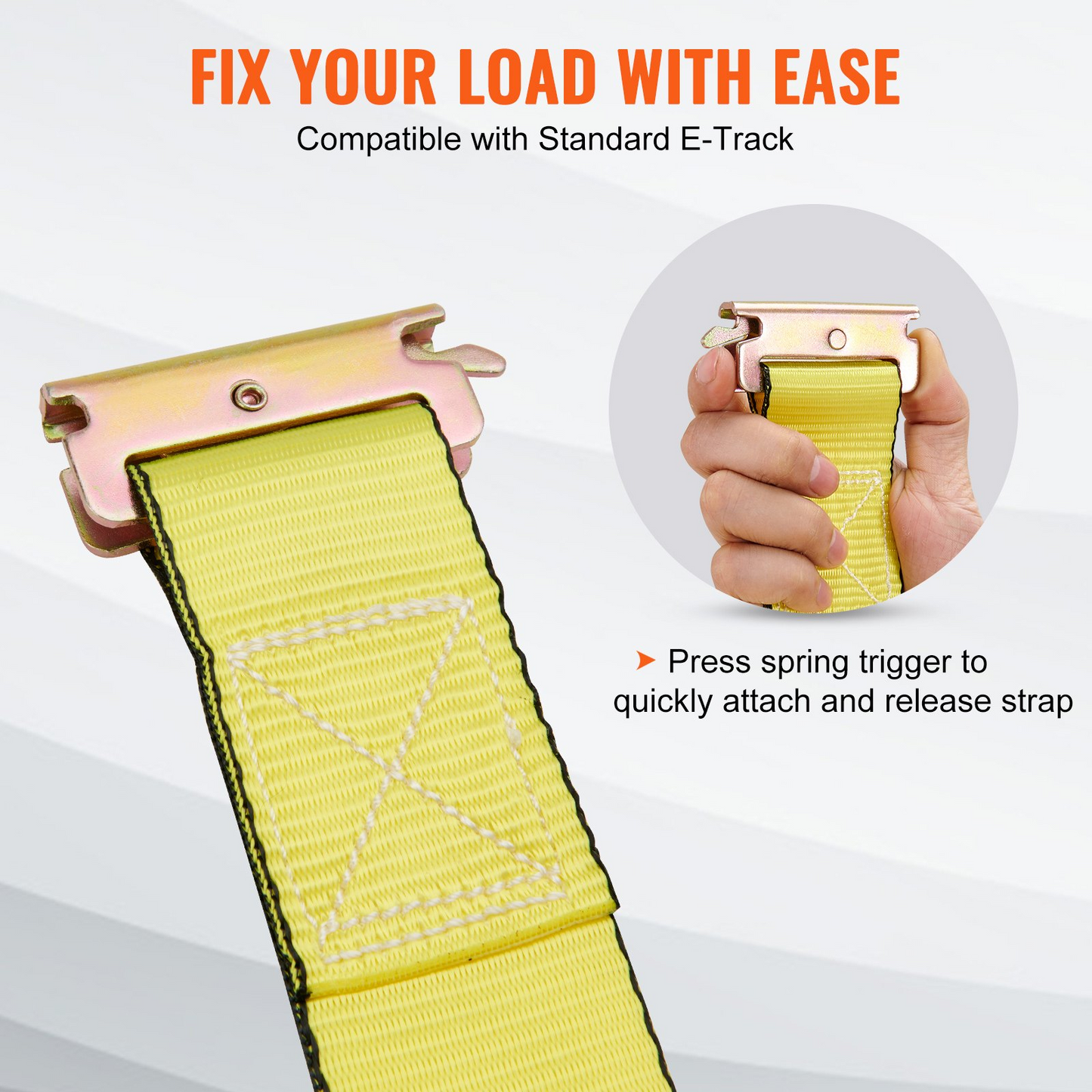 VEVOR Heavy Duty Ratchet Tie Down Straps (8 Pack) - 2" x 15' - 4400 lb Break Strength - Secure Cargo, Appliances & Lawn Equipment