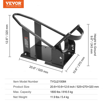 VEVOR Heavy-Duty Motorcycle Wheel Chock - Adjustable Front Wheel Stand for Off-Road & Standard Motorcycles, 1800 lbs Capacity - Secure & Stable Support