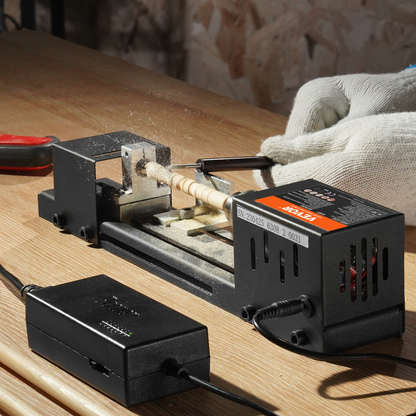 VEVOR Mini Lathe Machine - 2.76 x 6.3 in, 96W 24VDC Motor, 7 Adjustable Speeds, Perfect for DIY Woodworking Projects with Comprehensive Accessory Kit