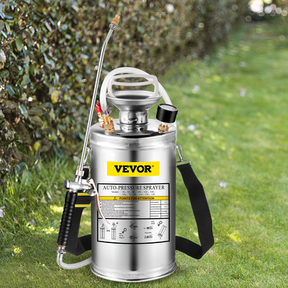 VEVOR 1.5Gal Stainless Steel Sprayer - Adjustable Nozzle, Reinforced Hose