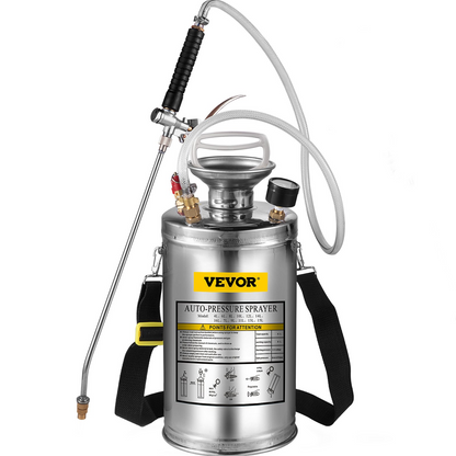 VEVOR 1.5Gal Stainless Steel Sprayer - Adjustable Nozzle, Reinforced Hose