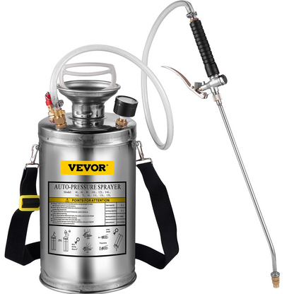 VEVOR 1.5Gal Stainless Steel Sprayer - Adjustable Nozzle, Reinforced Hose