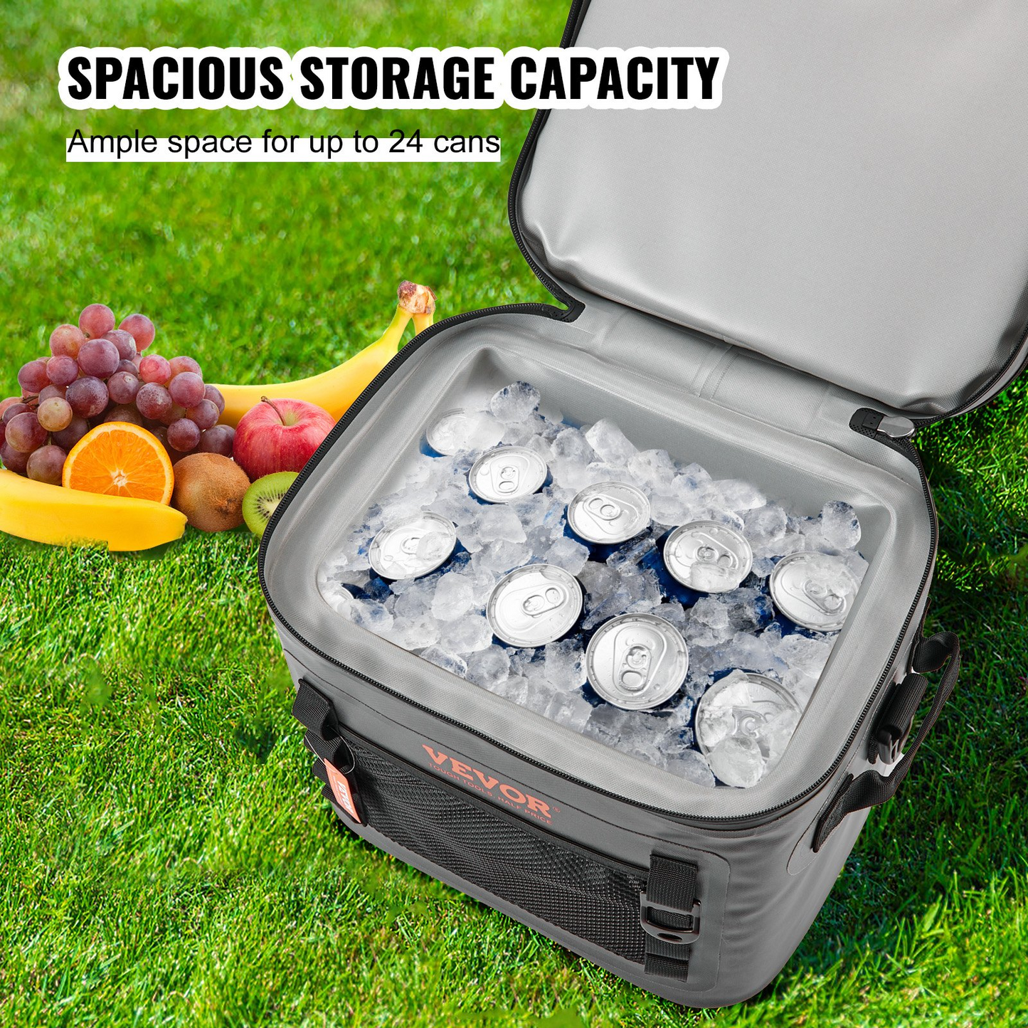 VEVOR Soft Cooler Bag - Leakproof & Waterproof Insulated Cooler for Outdoor Adventures - 24 Can Capacity, Lightweight & Portable with Built-in Bottle Opener