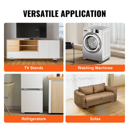VEVOR Heavy Duty Furniture and Appliance Rollers - 660 lbs Capacity, Adjustable & Floor-Friendly, Perfect for Moving Refrigerators, Dryers & More