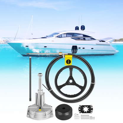 VEVOR 13' Outboard Steering System with 13" Wheel - Precision Boat Control & Navigation