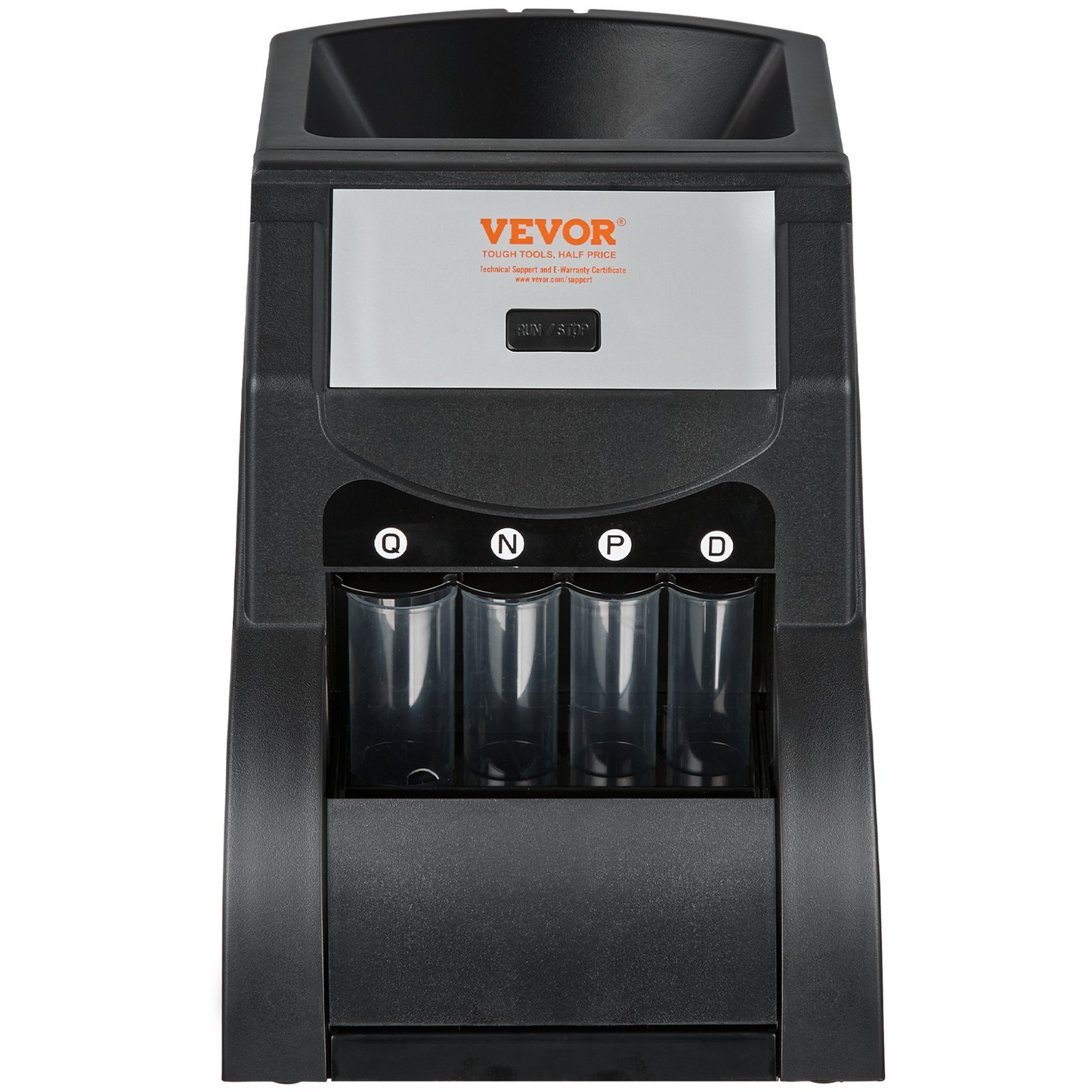 VEVOR USD Coin Sorter Machine - Sorts up to 230 Coins/min, Holds 200 Coins, Includes 4 Coin Tubes - Black