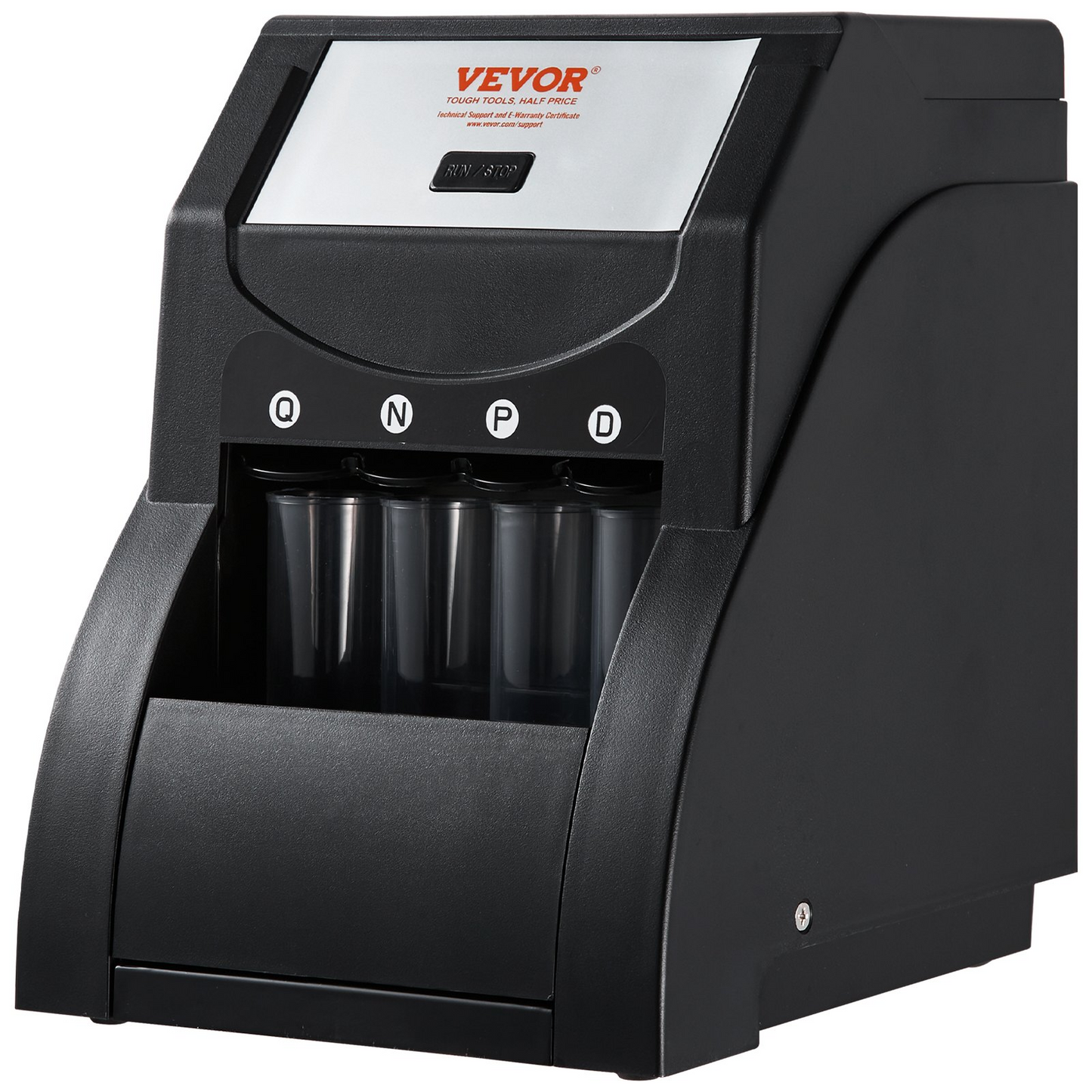 VEVOR USD Coin Sorter Machine - Sorts up to 230 Coins/min, Holds 200 Coins, Includes 4 Coin Tubes - Black