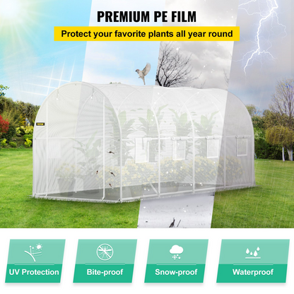 VEVOR 15x7x7 ft Walk-in Tunnel Greenhouse | Portable Plant Hot House