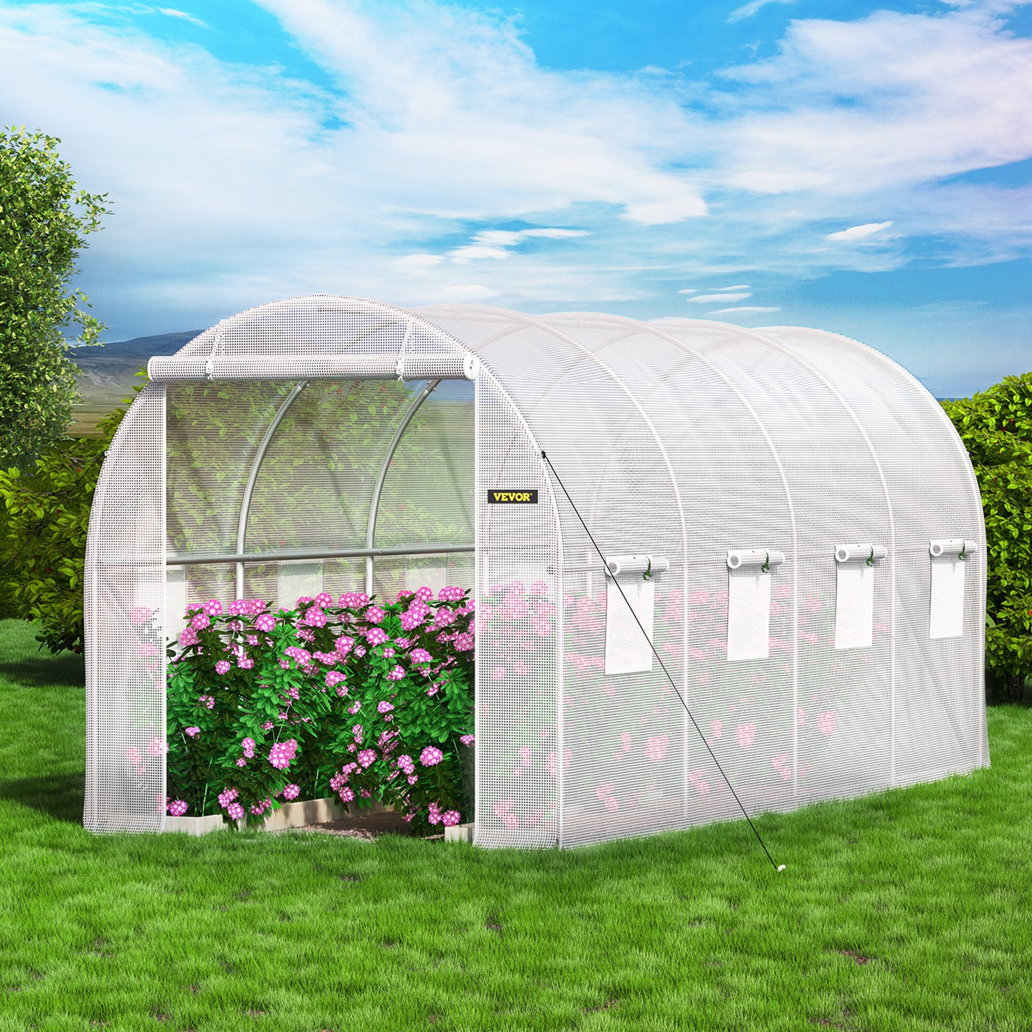 VEVOR 15x7x7 ft Walk-in Tunnel Greenhouse | Portable Plant Hot House